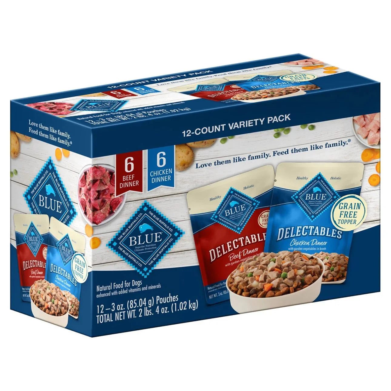 Blue Buffalo Delectables Topper Chicken & Beef In Gravy Wet Dog Food Variety Pack for Adult Dogs, Grain-Free, 3 oz. Pouches (12 Pack) - Amado Deals - wholesale and distributors with free shipping in United States Blue Buffalo Delectables Topper Chicken & Beef In Gravy Wet Dog Food Variety Pack for Adult Dogs, Grain-Free, 3 oz. Pouches (12 Pack) - Amado Deals - wholesale and distributors with free shipping in United States